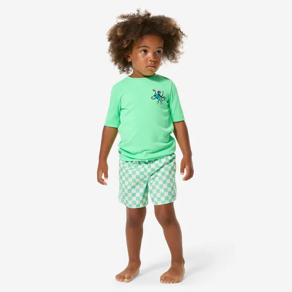Tricou anti UV 100 UPF50+, UV>95% Poulpy Verde Copii
