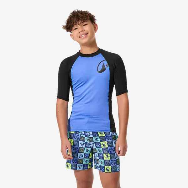 Tricou anti-UV 500 UPF50+, UV>95% Negru și Albastru Băieți