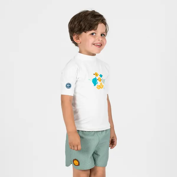 Tricou anti-UV, UPF50+, UV>95% Pești Bebeluși