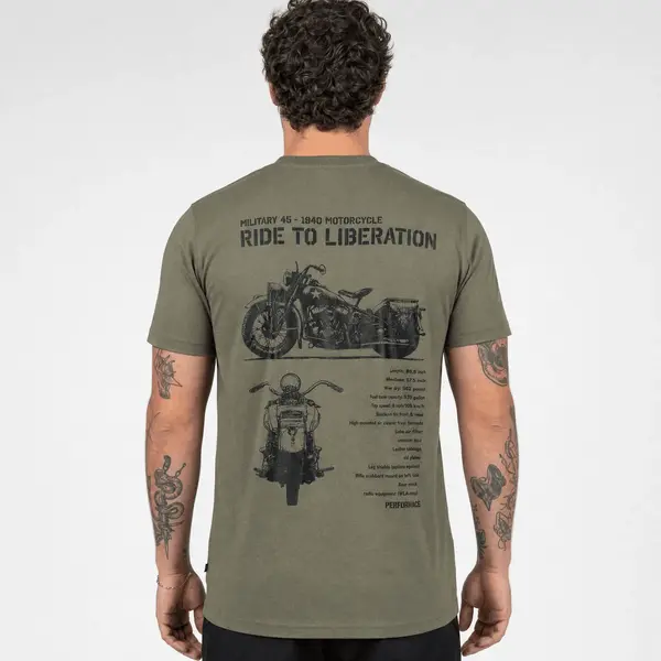 Tricou Army cu Motocicleta WLA Liberator Fostex – Olive - L