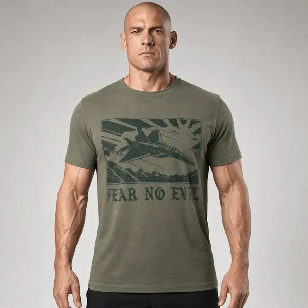 Tricou Army Fear No Evil cu Avion de Vanatoare Fostex – Olive - 2XL