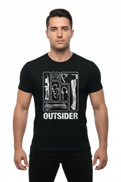 Tricou army OUTSIDER negru TIGERWOOD - S
