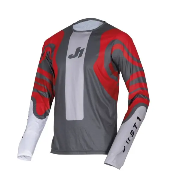 Tricou atv cross Just1 J-Essential Fluid, culoare gri rosu, marime YL