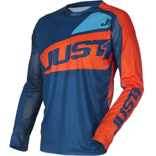 Tricou atv cross Just1 J-Force Vertigo, culoare albastru portocaliu, marime L