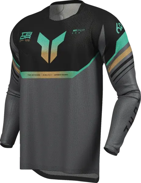 Tricou atv cross Thor Launchmode Air Raptor, culoare gri negru, marime 2XL