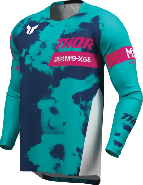 Tricou atv cross Thor Launchmode Bleach, culoare turcoaz bleumarin, marime M