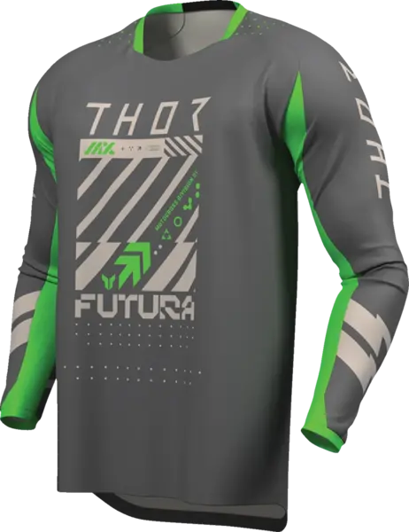 Tricou atv cross Thor Launchmode Futura, culoare gri verde, marime M