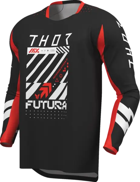 Tricou atv cross Thor Launchmode Futura, culoare negru rosu, marime XL