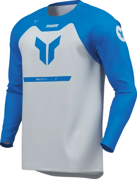 Tricou atv cross Thor Ridemode Menace, culoare gri albastru, marime L