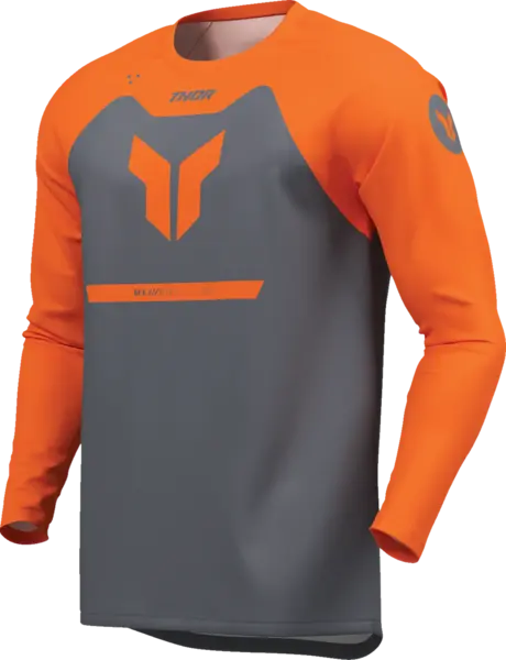 Tricou atv cross Thor Ridemode Menace, culoare gri portocaliu, marime L
