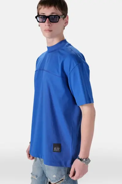 TRICOU BARBATI OVERSIZED SAX-BLUE MINIMAL TECH STREETWEAR (MĂRIME: L)