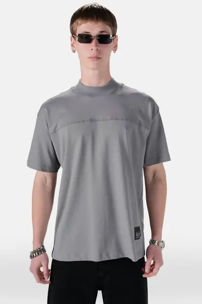 TRICOU BARBATI OVERSIZED SMOKED MINIMAL TECH STREETWEAR (MĂRIME: L)