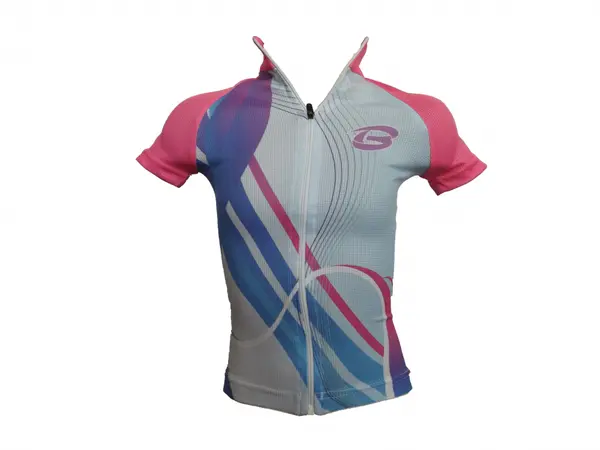 Tricou Ciclism Copii Culoare Roz Albastru Marime 6 Ani