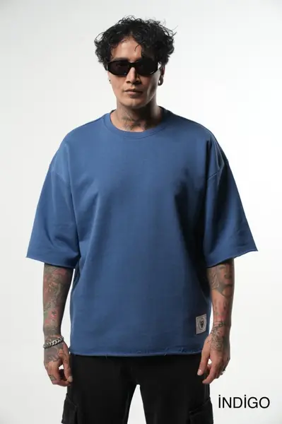 TRICOU CLASIC OVERSIZE INDIGO-BLUE TSAS455(6049) (MĂRIME: S)
