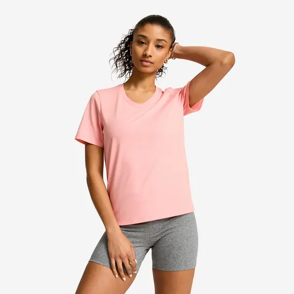 Tricou COOLMAX guler v Roz Damă