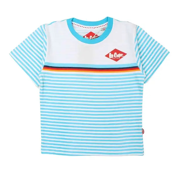 Tricou copii, 100% bumbac, alb albastru, Lee Cooper Engros
