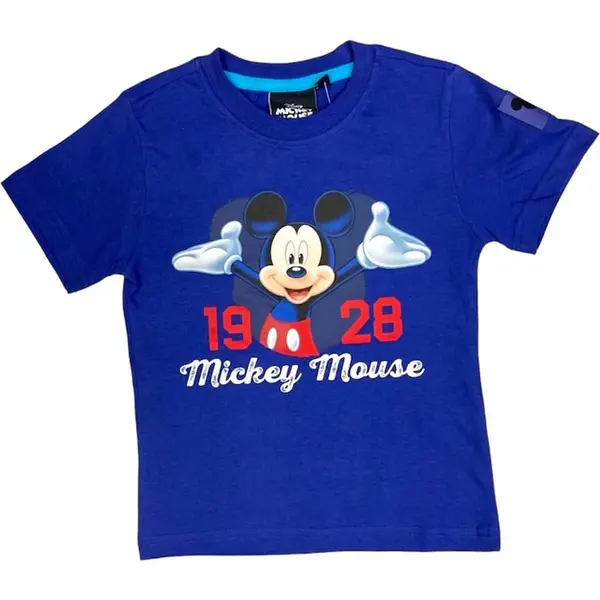 Tricou copii, 100% bumbac, albastru, 1928, Mickey Mouse Engros