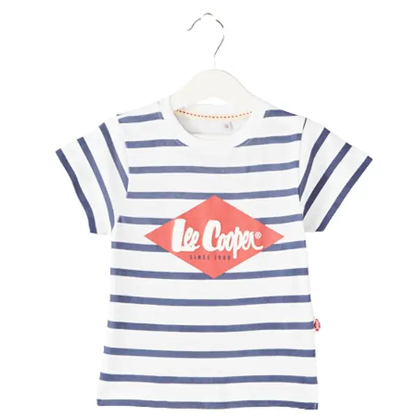 Tricou copii, 100% bumbac, albastru alb, Lee Cooper Engros