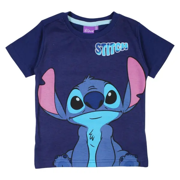 Tricou copii 100% bumbac, albastru, Happy, Stitch Engros