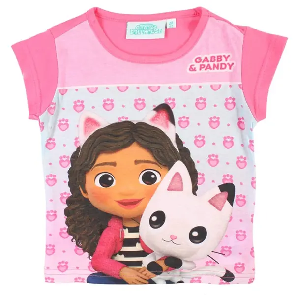 Tricou copii 100% bumbac, multicolor, Happy, Gabby s Dollhouse Engros