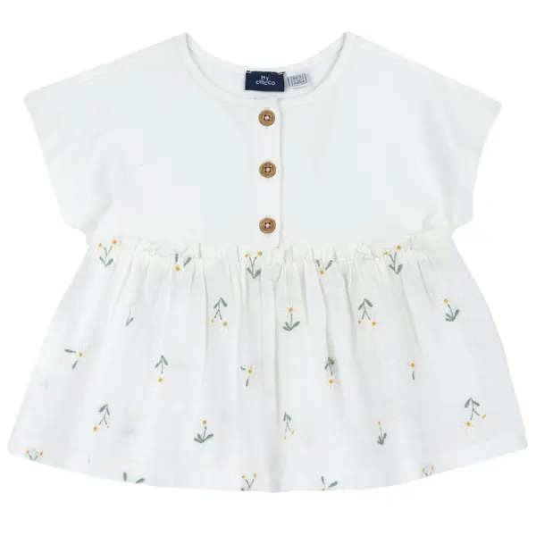 Tricou copii Chicco, alb, 11993-68MC