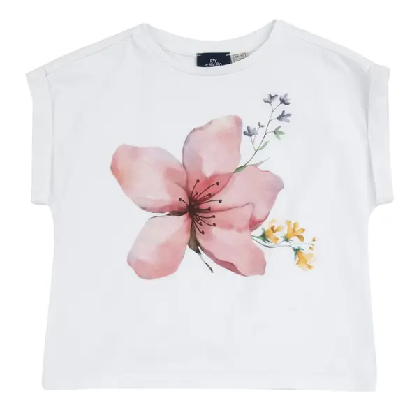 Tricou copii Chicco, Alb cu model, 01580-70MC