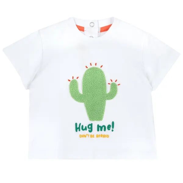 Tricou copii Chicco, alb cu model, 05698-66MFCO