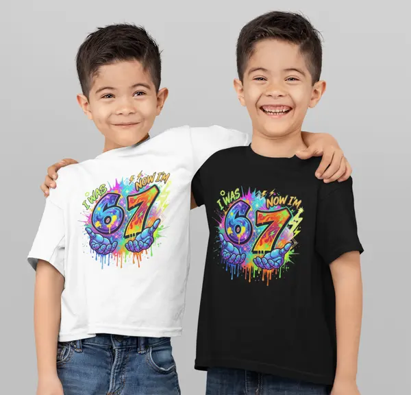 Tricou Copii Personalizat 67 TPC53 Negru, 6 ani