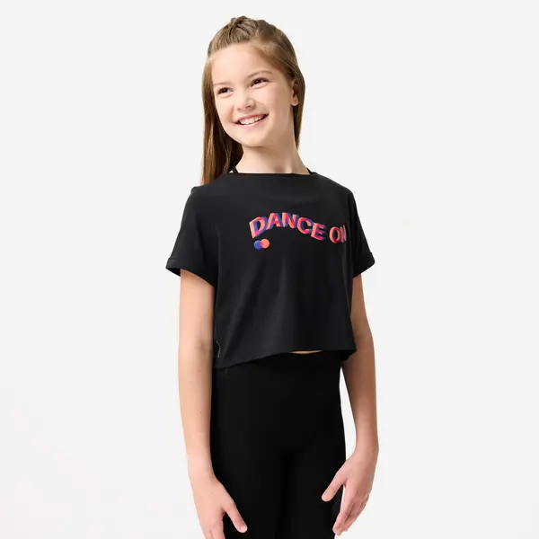 Tricou crop top Dans modern Portocaliu Fete