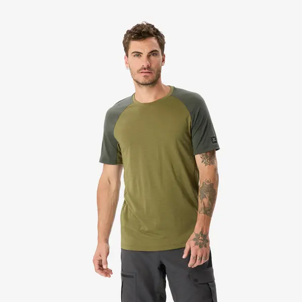 Tricou cu lână merinos Merino Resist Kaki Bărbați