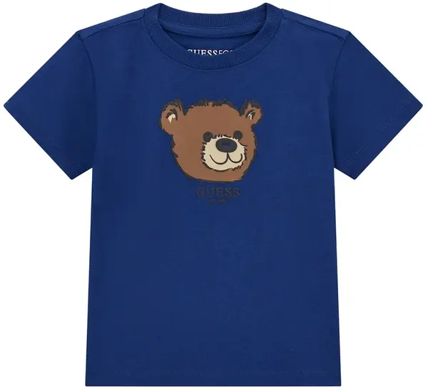 Tricou cu mânecă scurtă Guess - Cu imprimeu de urs , albastru , 18 luni