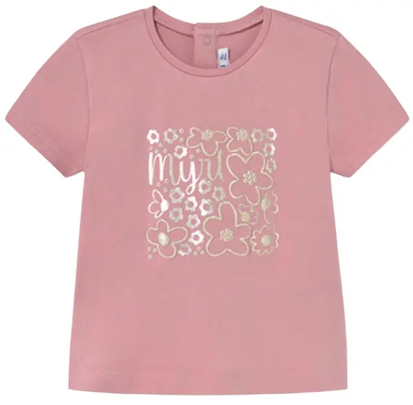 Tricou cu mânecă scurtă Mayoral - Roz, basic, 12 luni