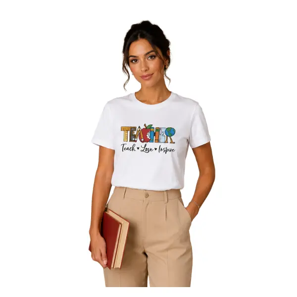 Tricou dama Teach Inspire alb, Ava | marimea XL