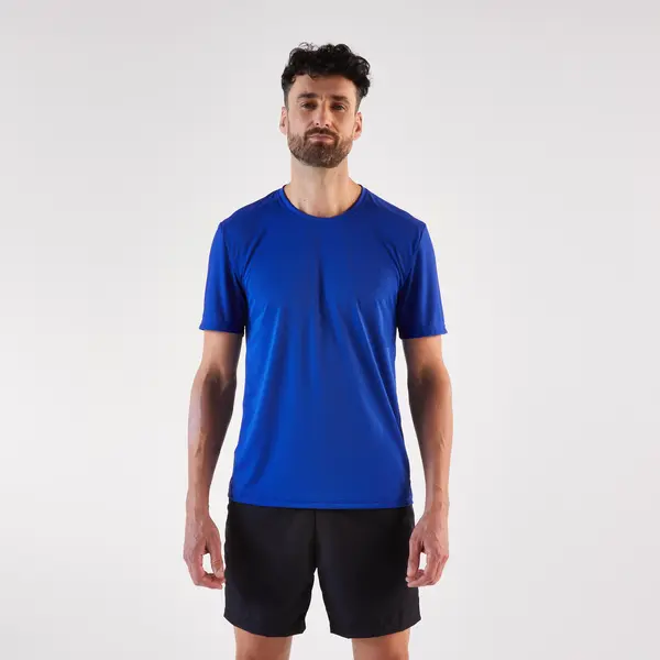 Tricou de alergare Kiprun Run 100 Albastru Bărbaţi