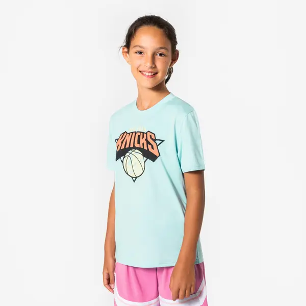 Tricou de baschet NBA Knicks copii, 900 albastru gri
