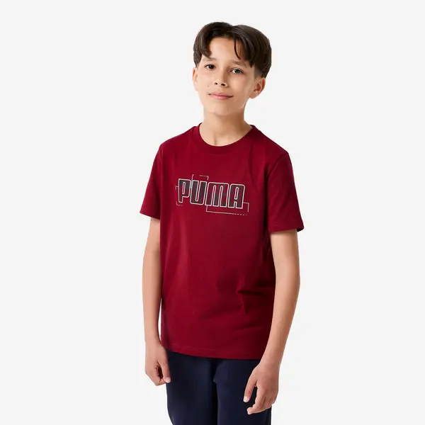 Tricou din bumbac cu imprimeu, bordo, copii