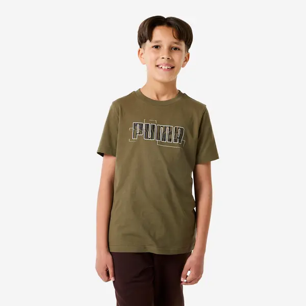 Tricou din bumbac cu imprimeu Puma Educație fizică Verde Copii