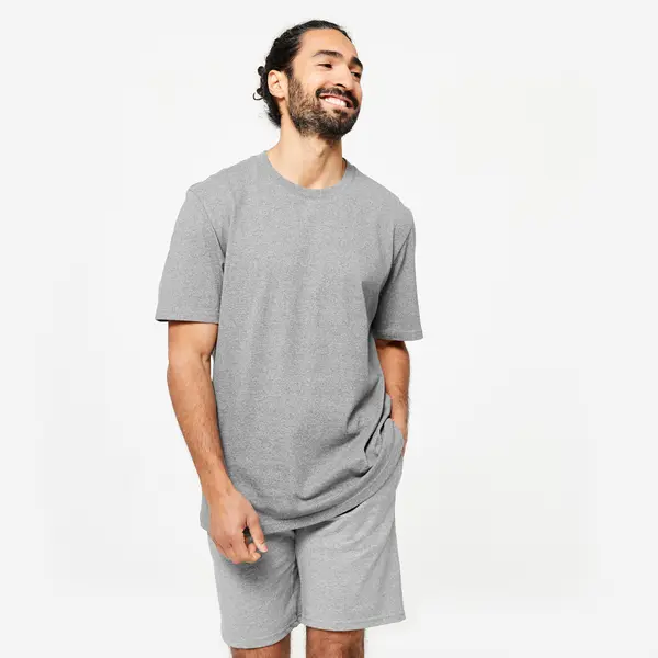Tricou din bumbac pentru Fitness Gri Bărbați