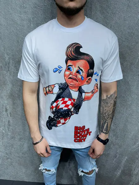 TRICOU DON'T CRY WHITE TSAS232(1037) (MĂRIME: L)