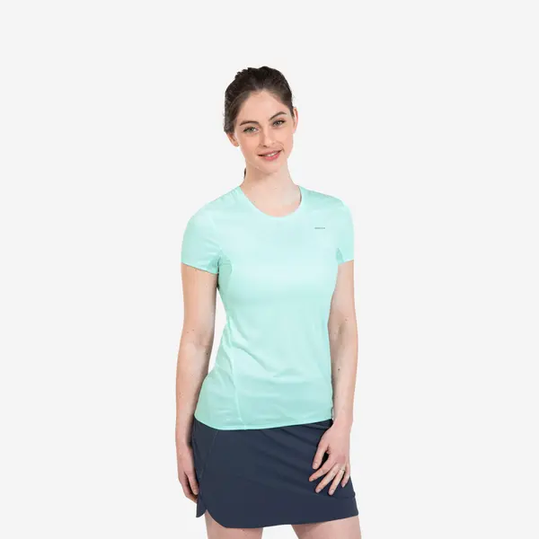 Tricou Drumeție la Munte MH100 Turcoaz Damă