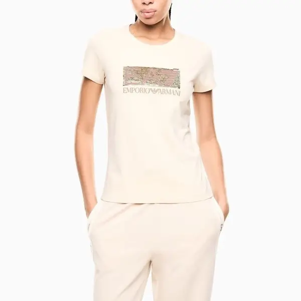 Tricou EA7 TRAIN LOGO SERIES W PAILLETS TEE CROSSOVER