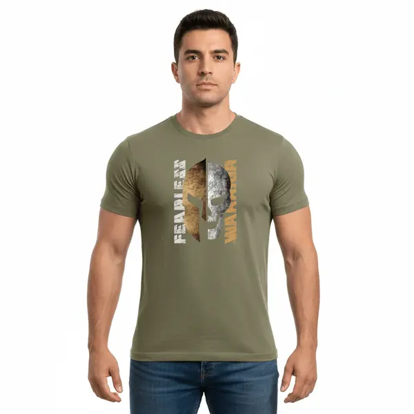 Tricou Fearless Warrior olive Pentagon - S