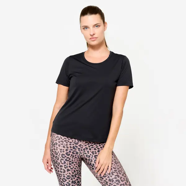 Tricou fitness 91% reciclat negru Damă