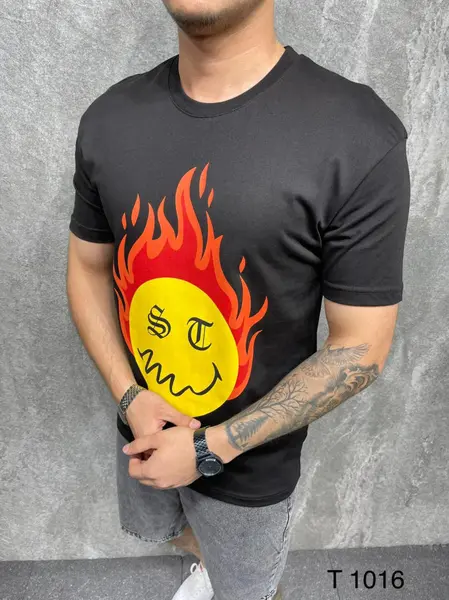TRICOU FLAME BLACK TSAS263(1016) (MĂRIME: M)
