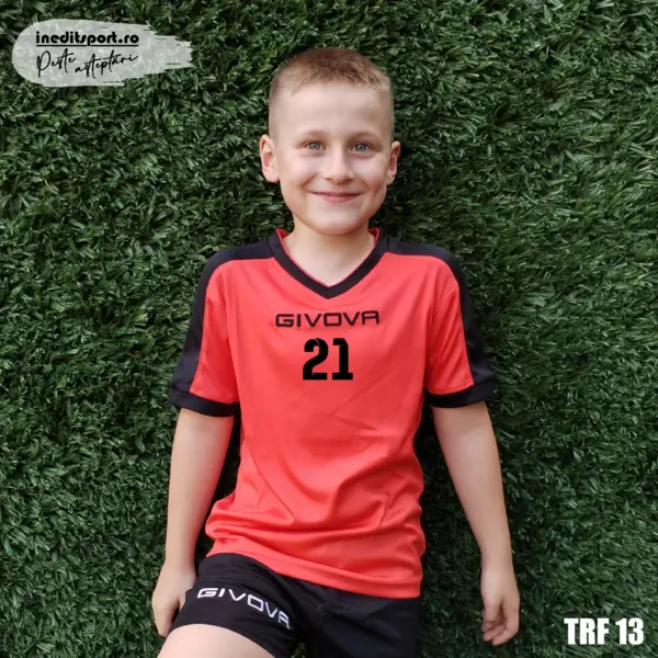 Tricou fotbal copii si adulti GIVOVA personalizabil TRF13 L, Portocaliu