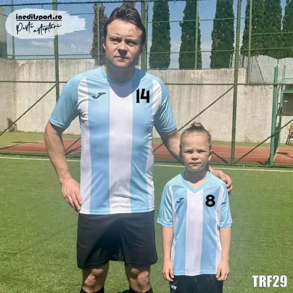 Tricou fotbal copii si adulti JOMA personalizabil TRF29 2XS, Albastru Deschis