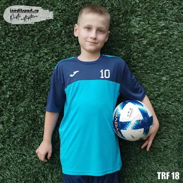 Tricou fotbal copii si adulti JOMA WINNER personalizabil TRF18 2XS, Albastru Deschis