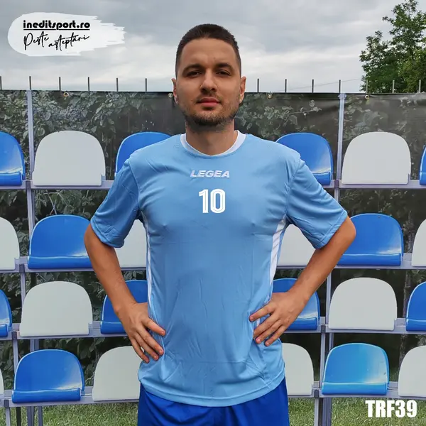 Tricou fotbal copii si adulti LEGEA personalizabil TRF39 XL, Albastru Deschis