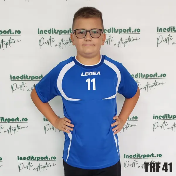 Tricou fotbal copii si adulti LEGEA personalizabil TRF41 3XS, Albastru