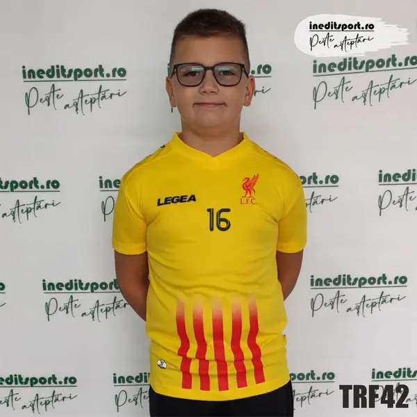 Tricou fotbal copii si adulti LEGEA personalizabil TRF42 3XS, Galben